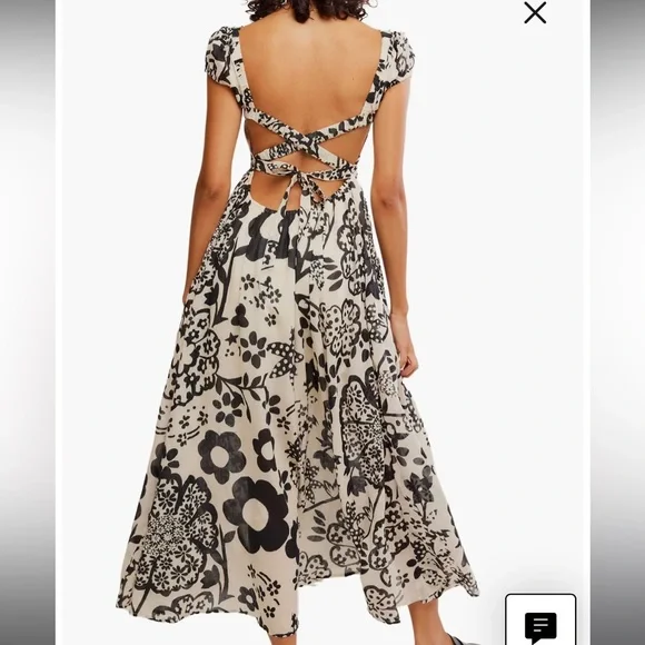 NWT Free People Ultraviolet Floral Black and White Maxi Dress - Picture 1 of 7